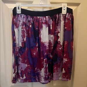 Fresh Abstract Print Mini Skirt - Purple, Red, Black